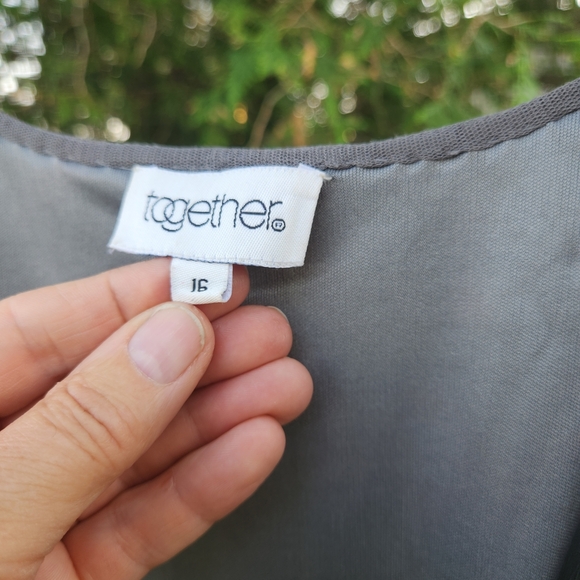 Embellished Gray Dress with Belt - Picture 5 of 5